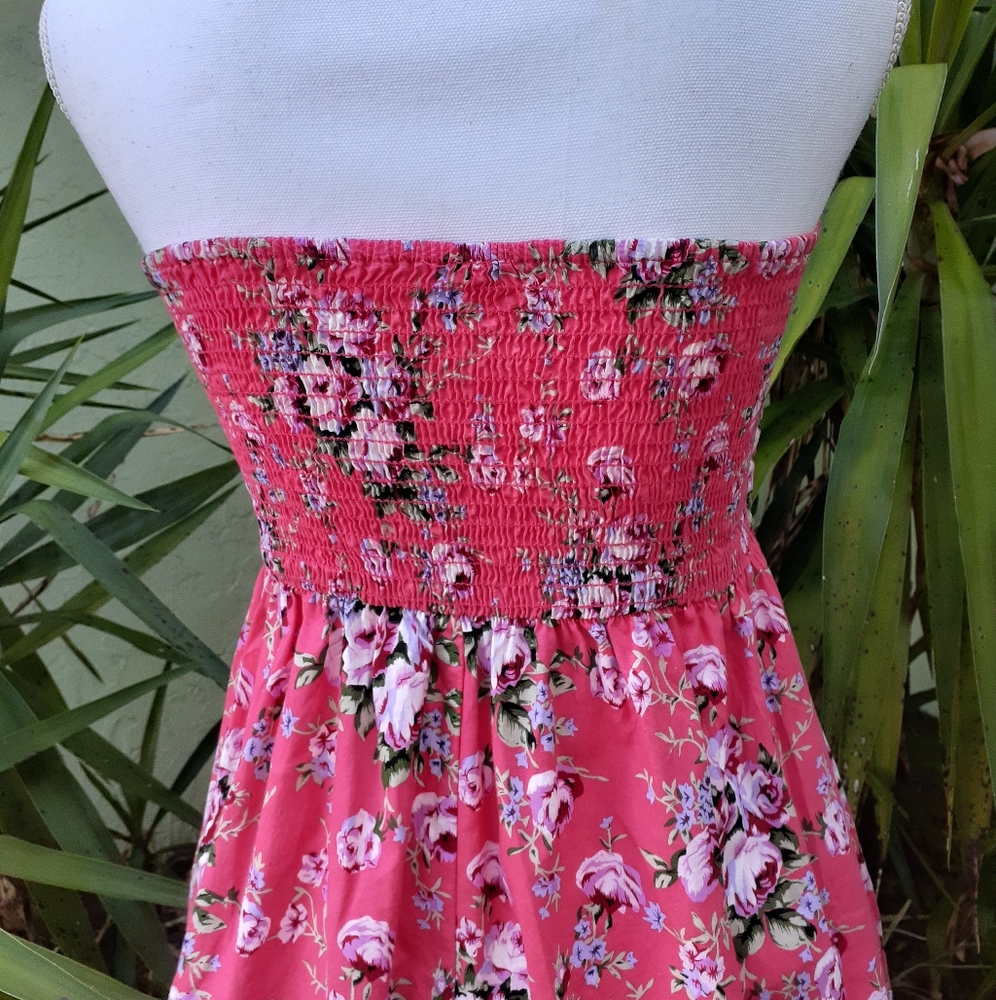 Strapless Mini Pink Summer Dress New - Picture 2 of 10